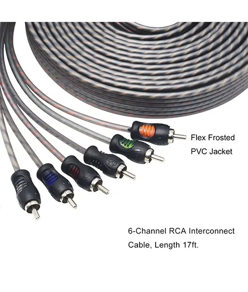 Recoil RCI617 ECHO SERIES RCA interconnect cable 6-CHANNEL 17ft (5M)