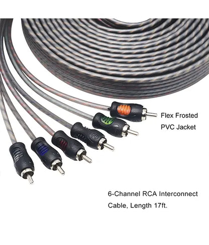 Recoil RCI617 ECHO SERIES RCA interconnect cable 6-CHANNEL 17ft (5M)