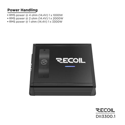 Recoil DII3300.1 3300 Watts Class-D Mono Amplifier