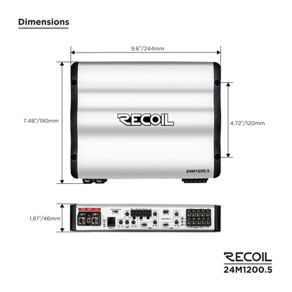 Recoil 24M1200.5 24V 1200 Watts Class-D 5 Channel Amplifier