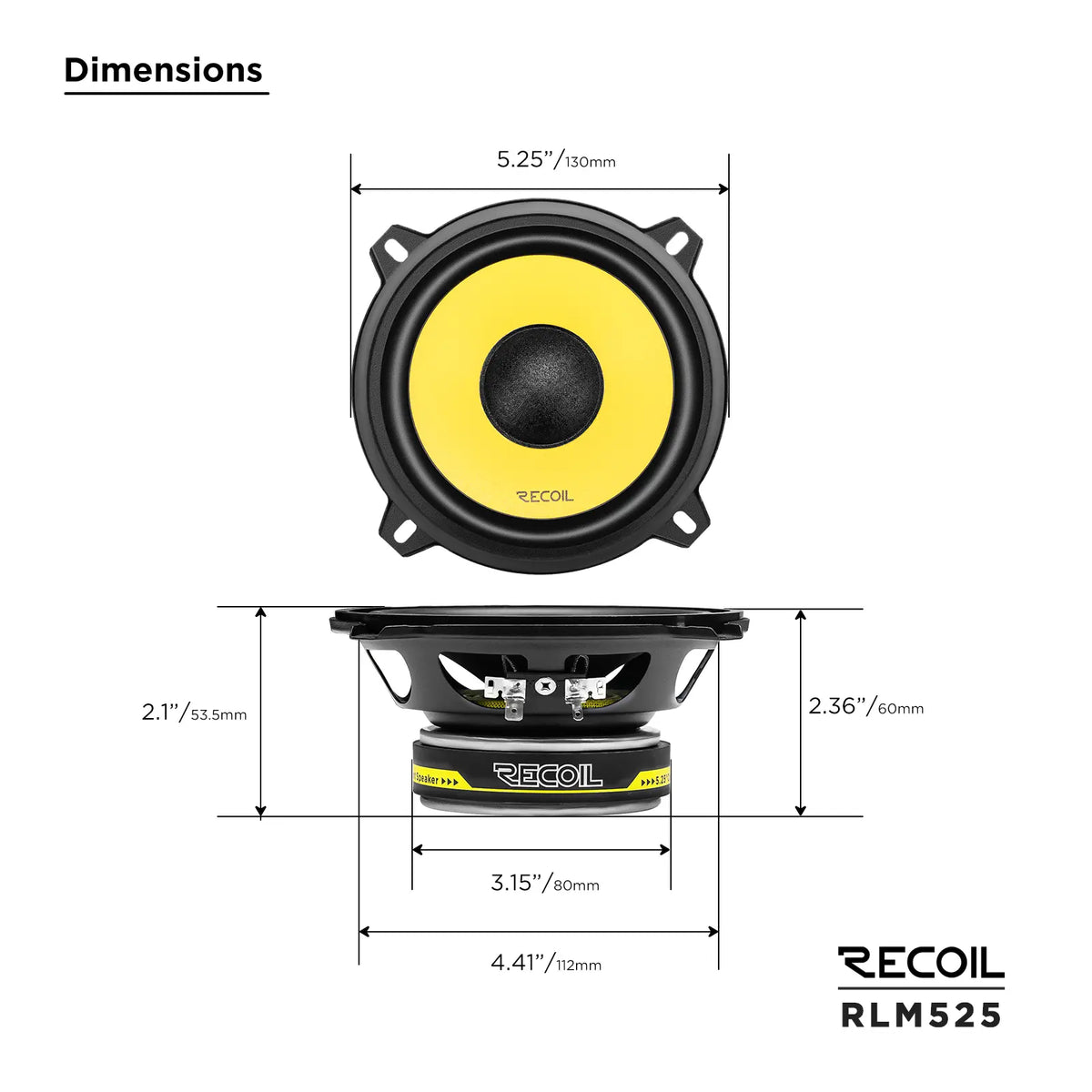 Recoil RLX525 Level-3 Series 2-Way 5.25" Coaxial Speaker