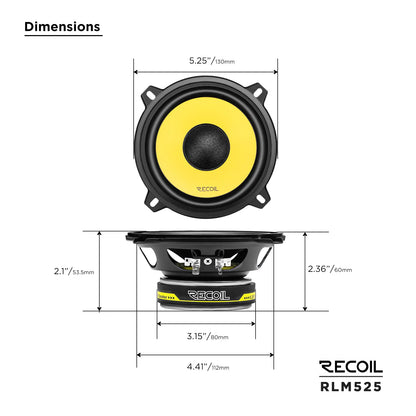 Recoil RLX525 Level-3 Series 2-Way 5.25" Coaxial Speaker