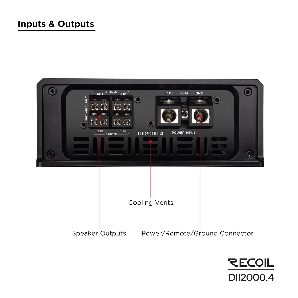 Recoil DII2000.4 DII Series 4 Channel 2000 Watts Amplifier