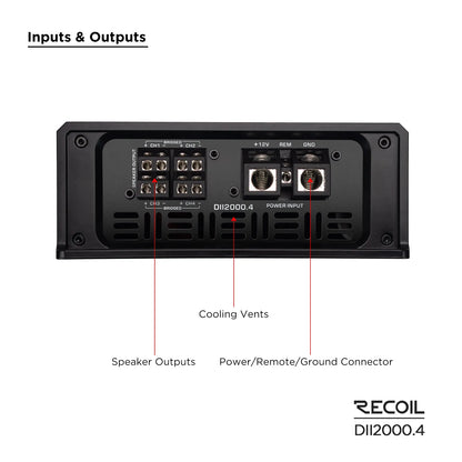 Recoil DII2000.4 DII Series 4 Channel 2000 Watts Amplifier