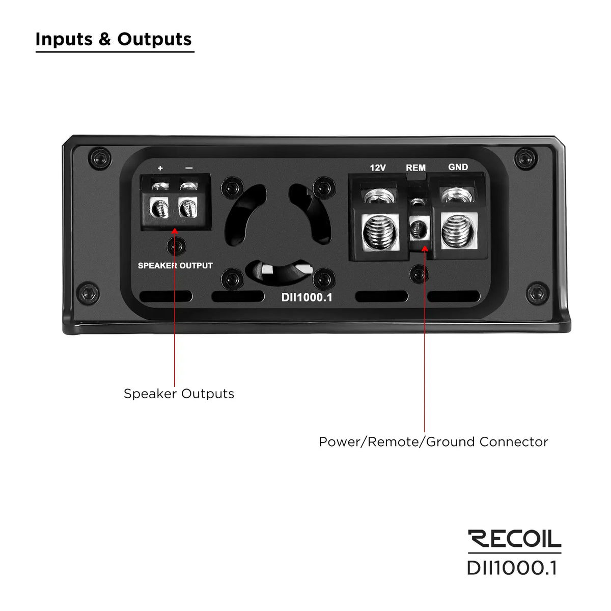 Recoil DII1000.1 Class D Mono Amplifier, 2000 Watts Max Power