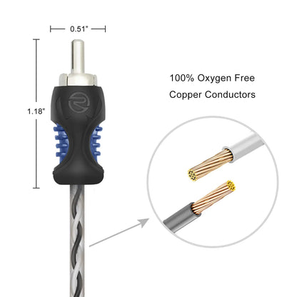 Recoil RCI212 ECHO SERIES RCA interconnect cable 2-CHANNEL 12ft (3.6M)