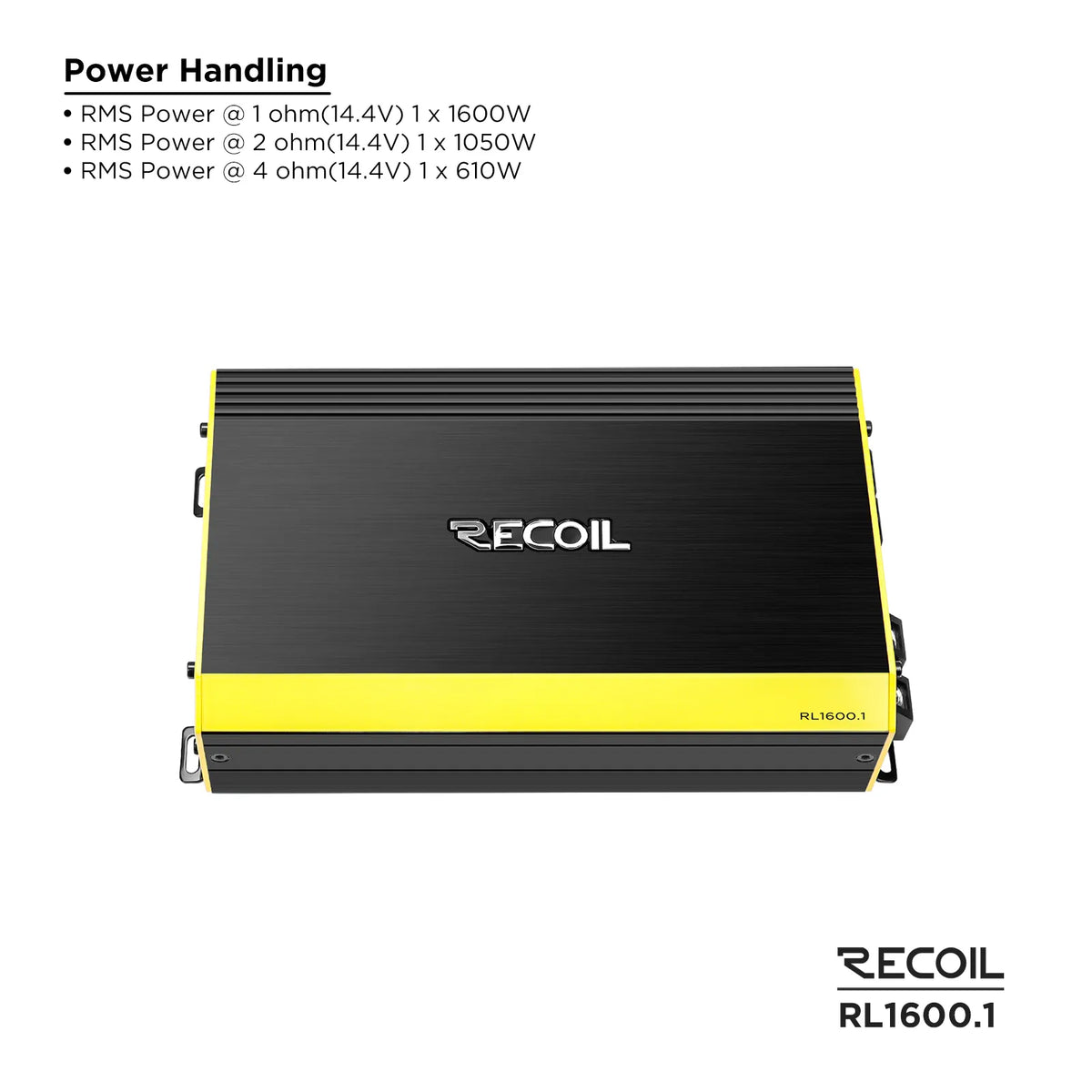 Recoil RL1600.1 1600 Watts Class-D Mono Amplifier
