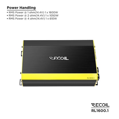 Recoil RL1600.1 1600 Watts Class-D Mono Amplifier