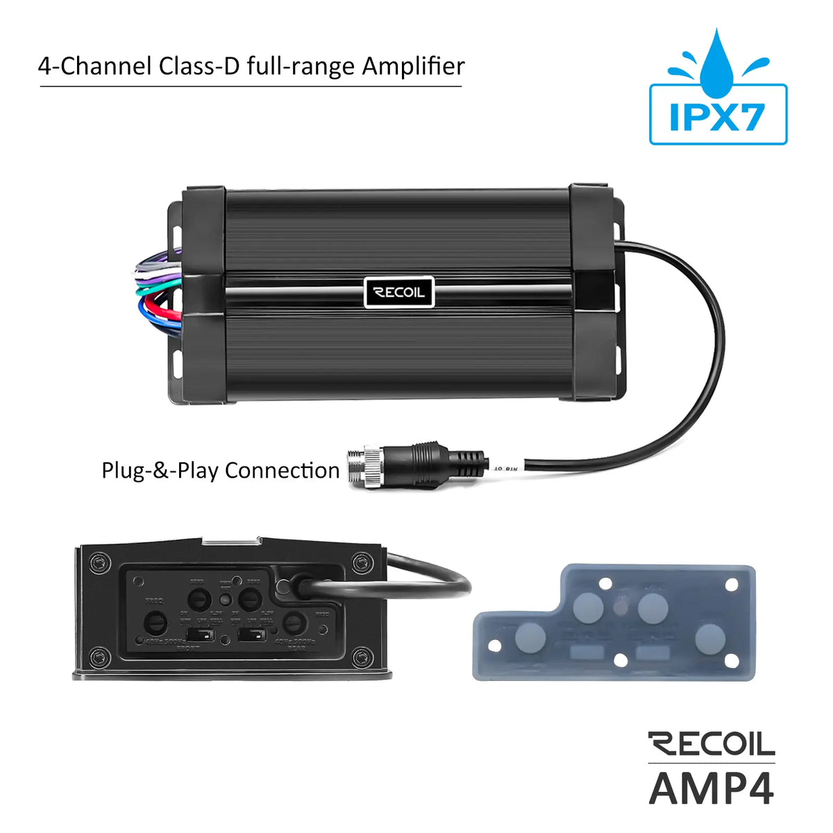Recoil R4-P Waterproof 4” Speaker Audio Package