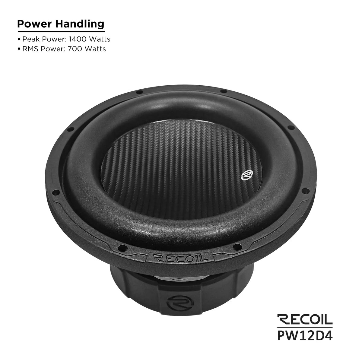 Recoil PW12D4 Echo Pro 12" 1400W Dual 4 Ohm Subwoofer