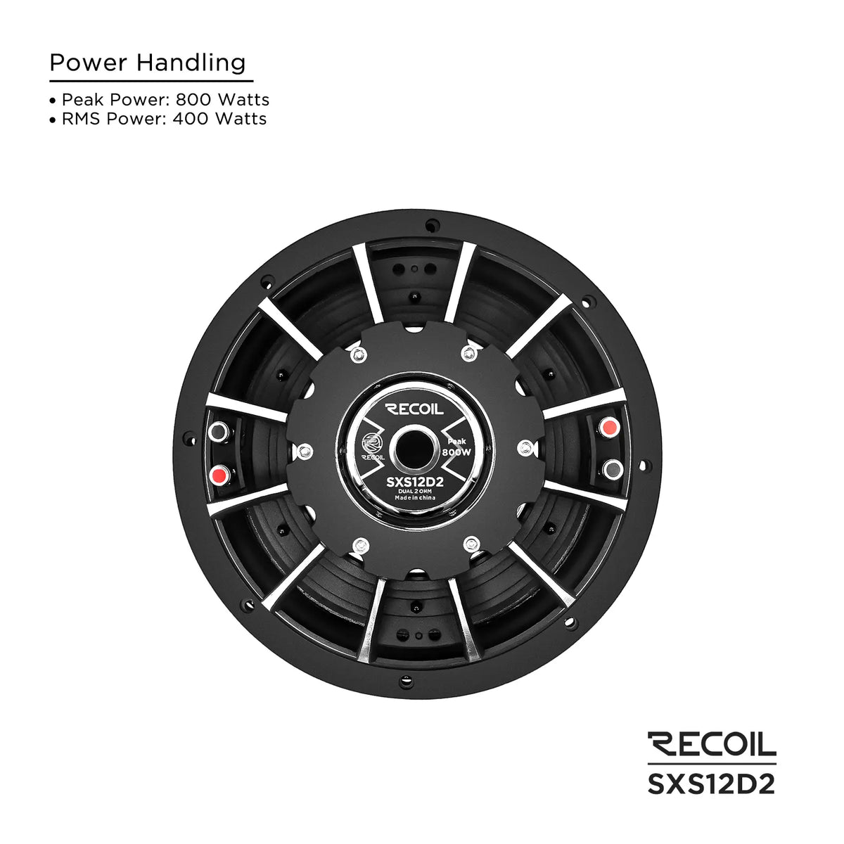 Recoil SXS12D2 Echo Max 12" Dual 2-Ohm Shallow Subwoofer