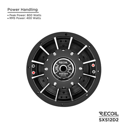 Recoil SXS12D2 Echo Max 12" Dual 2-Ohm Shallow Subwoofer