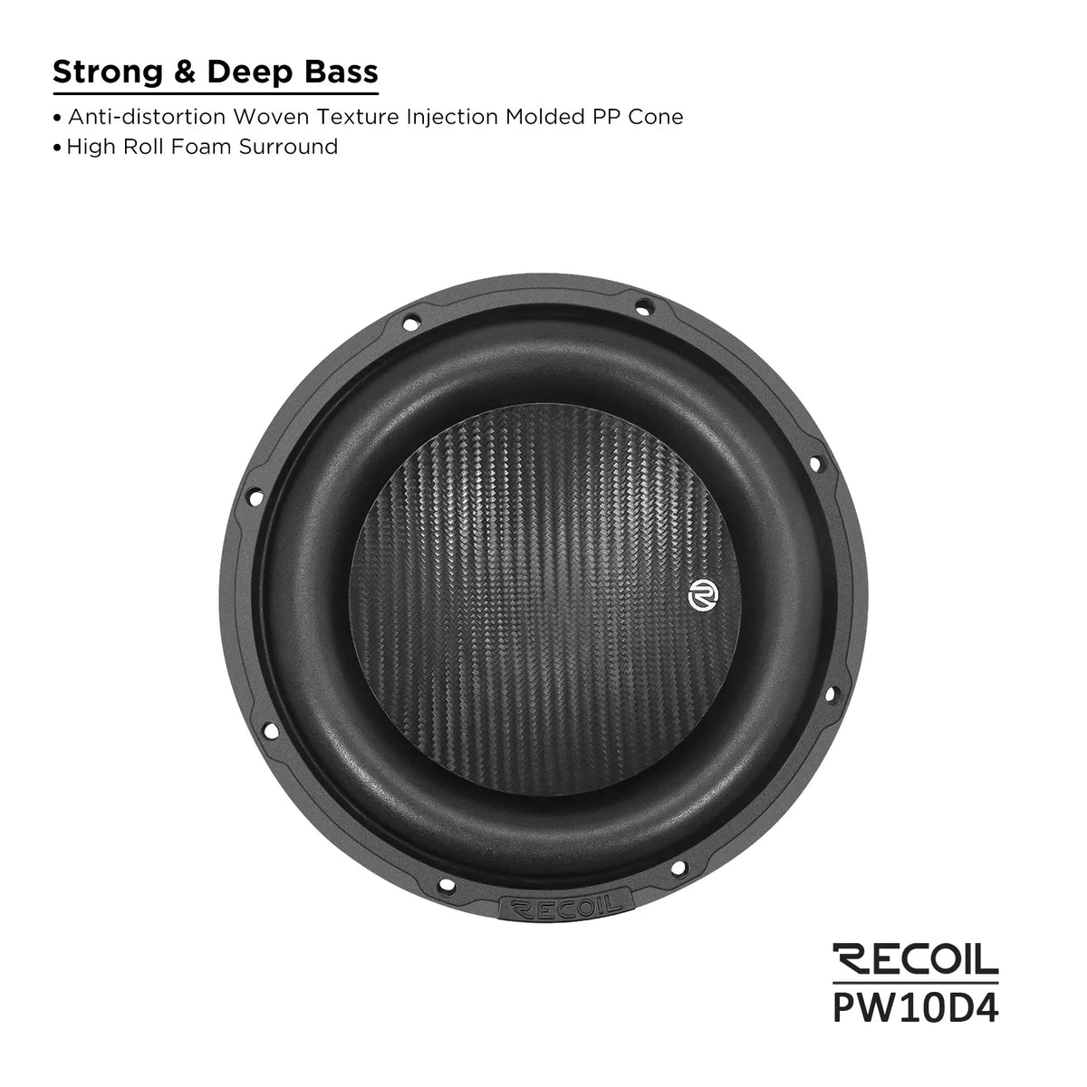Recoil PW10D4 Echo Pro 10" 1200W Power Dual 4 Ohm Subwoofer