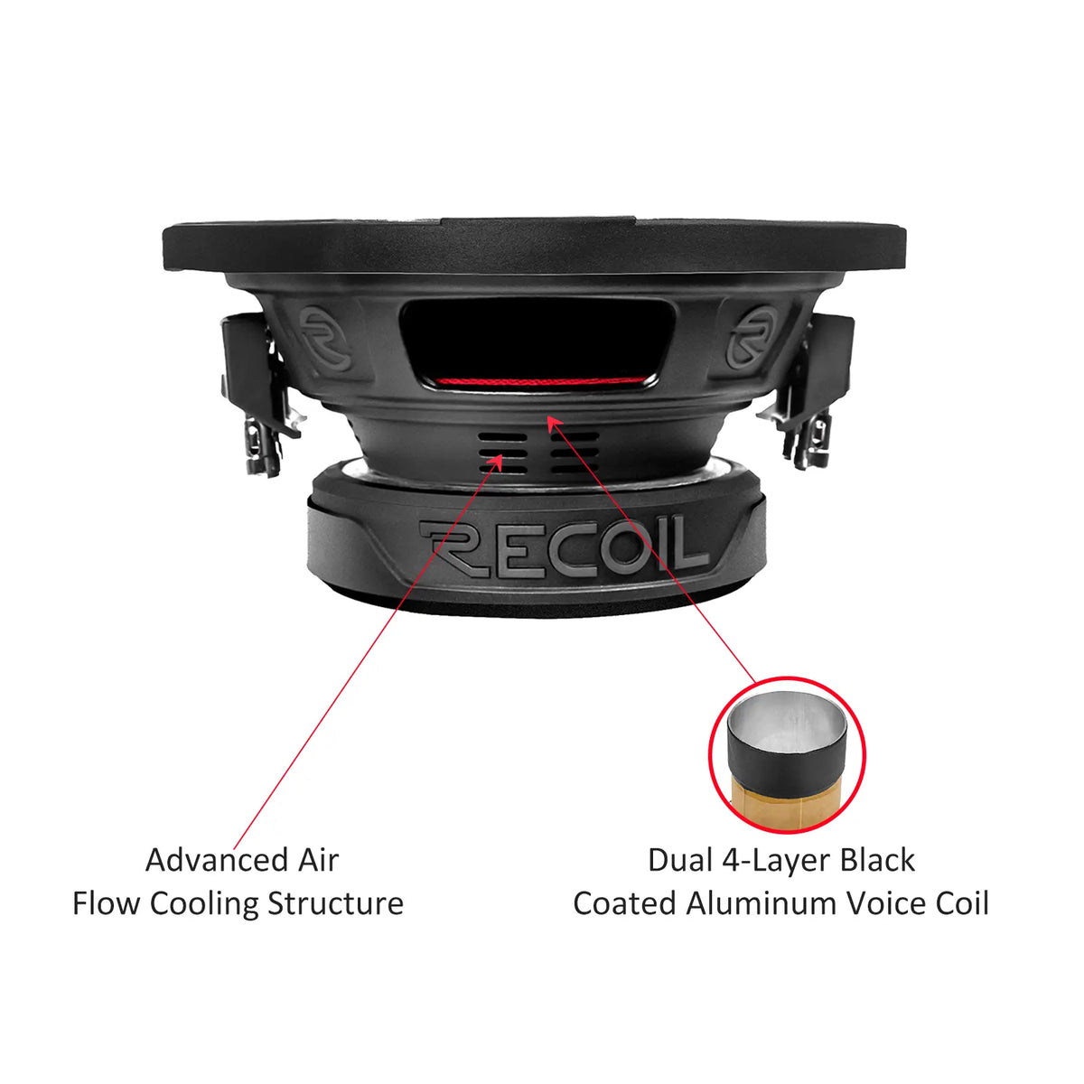 Recoil RW8D4 Echo series 8" Dual 4-ohm Subwoofer 400W