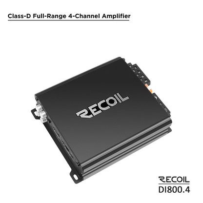 Recoil DI800.4 800 WATTS Full Range Class-D 4 Channel Amplifier