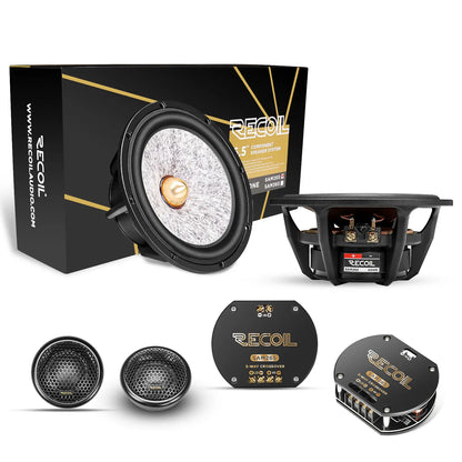 Recoil SAM265 Premium L-1 Series 6.5" 2-Way Component Speakers with crossovers