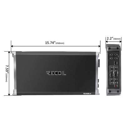 Recoil REA600.4 600 Watts Class A/B 4 Channel Amplifier