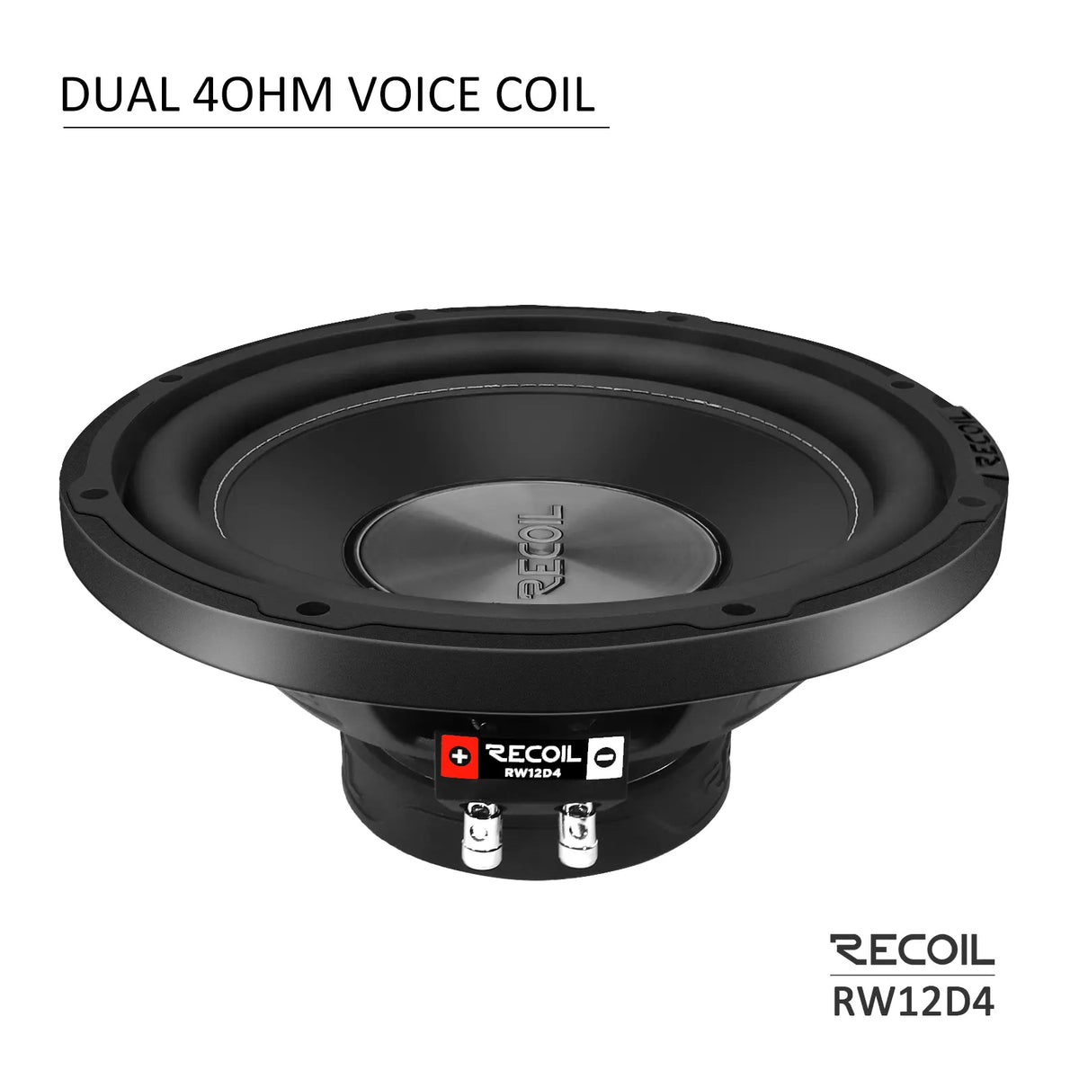 Recoil RW12D4 Echo series 12" Dual 4-ohm Subwoofer 600W