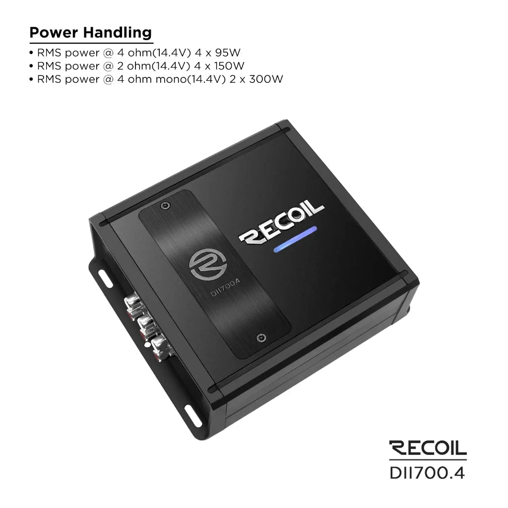 Recoil DII700.4 700 Watts Class-D 4 Channel Amplifier