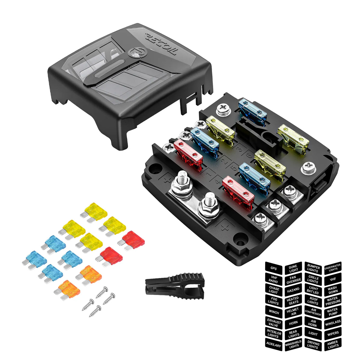 Recoil AF6 ATC/ATO FUSE BOCKS 6circuits Fuse block Works for ATC/ATO fuses