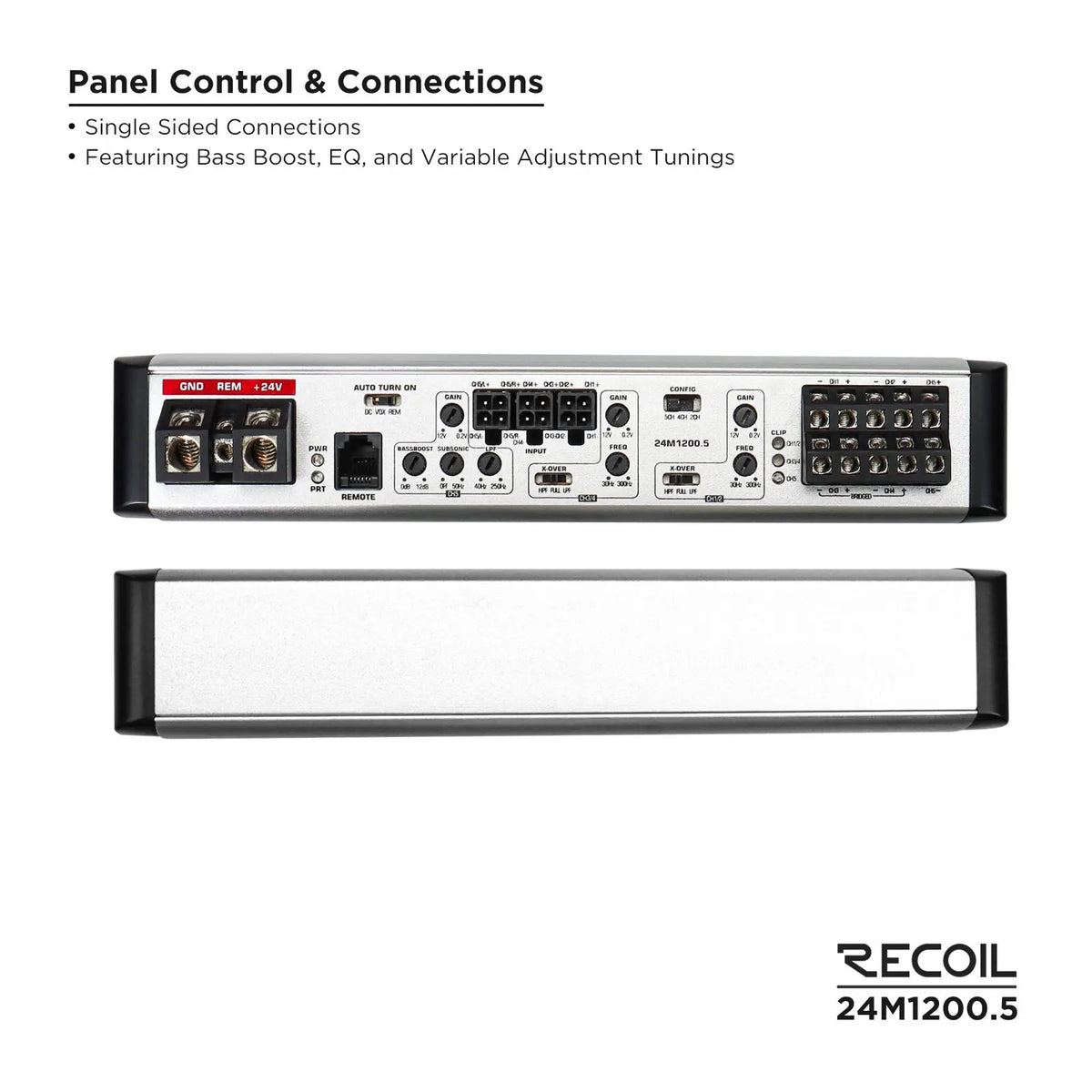 Recoil 24M1200.5 24V 1200 Watts Class-D 5 Channel Amplifier