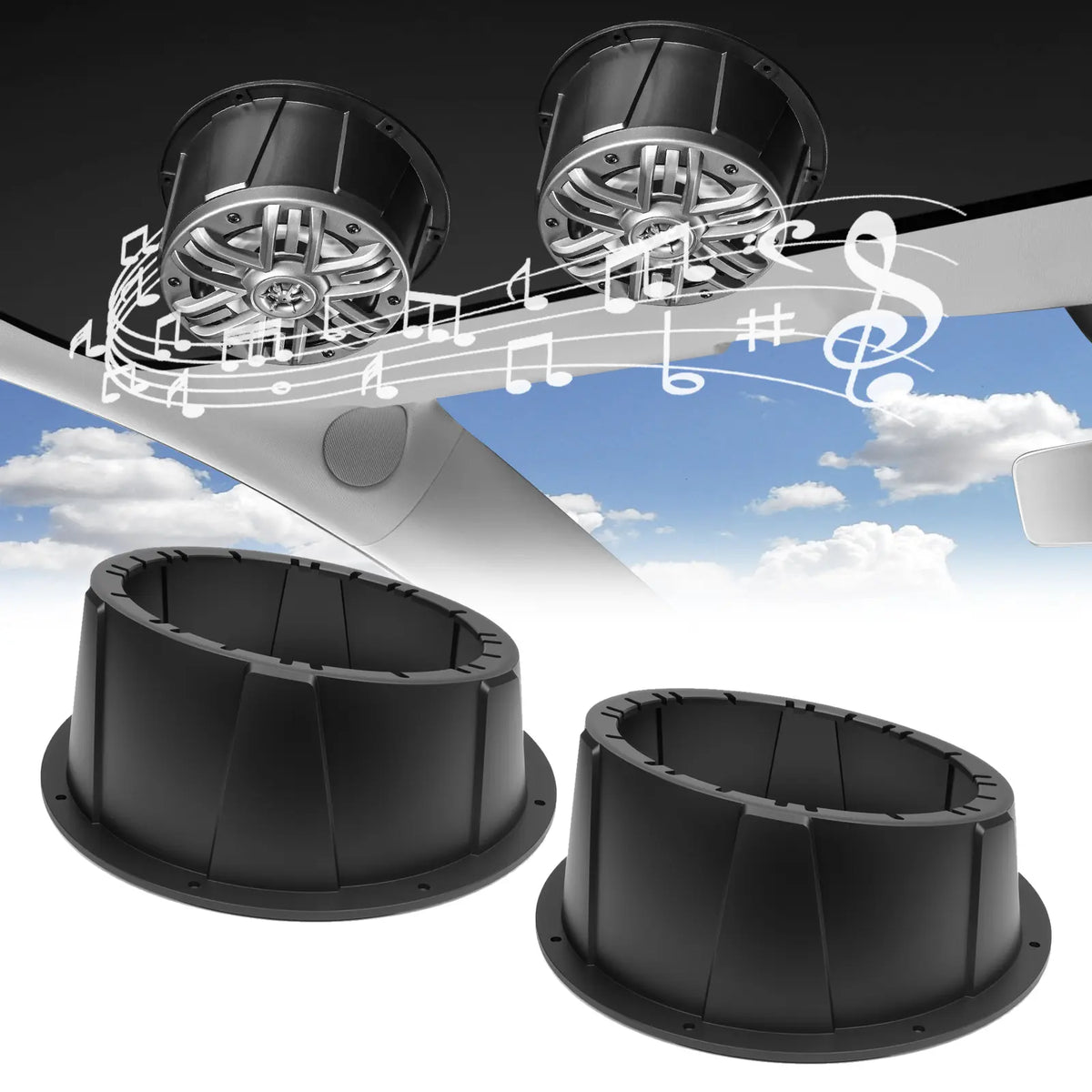Recoil USP8-B SPEAKER PODS Fits 8” speakers - Black (Pair)