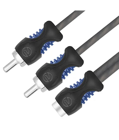 Recoil R1F2M Echo Series 1 Female to 2 Male RCA Y-Adapters, 1ft Length, 2 Pack