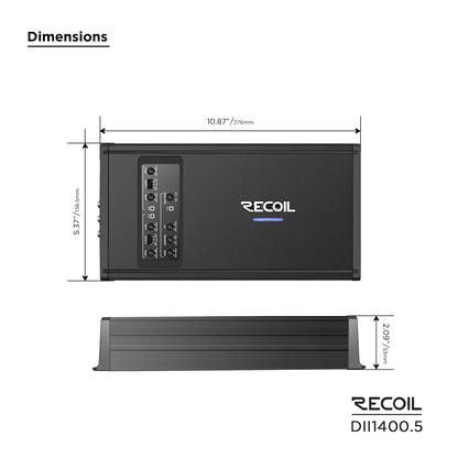 Recoil DII1400.5 1400 Watts Class-D 5 Channel Amplifier