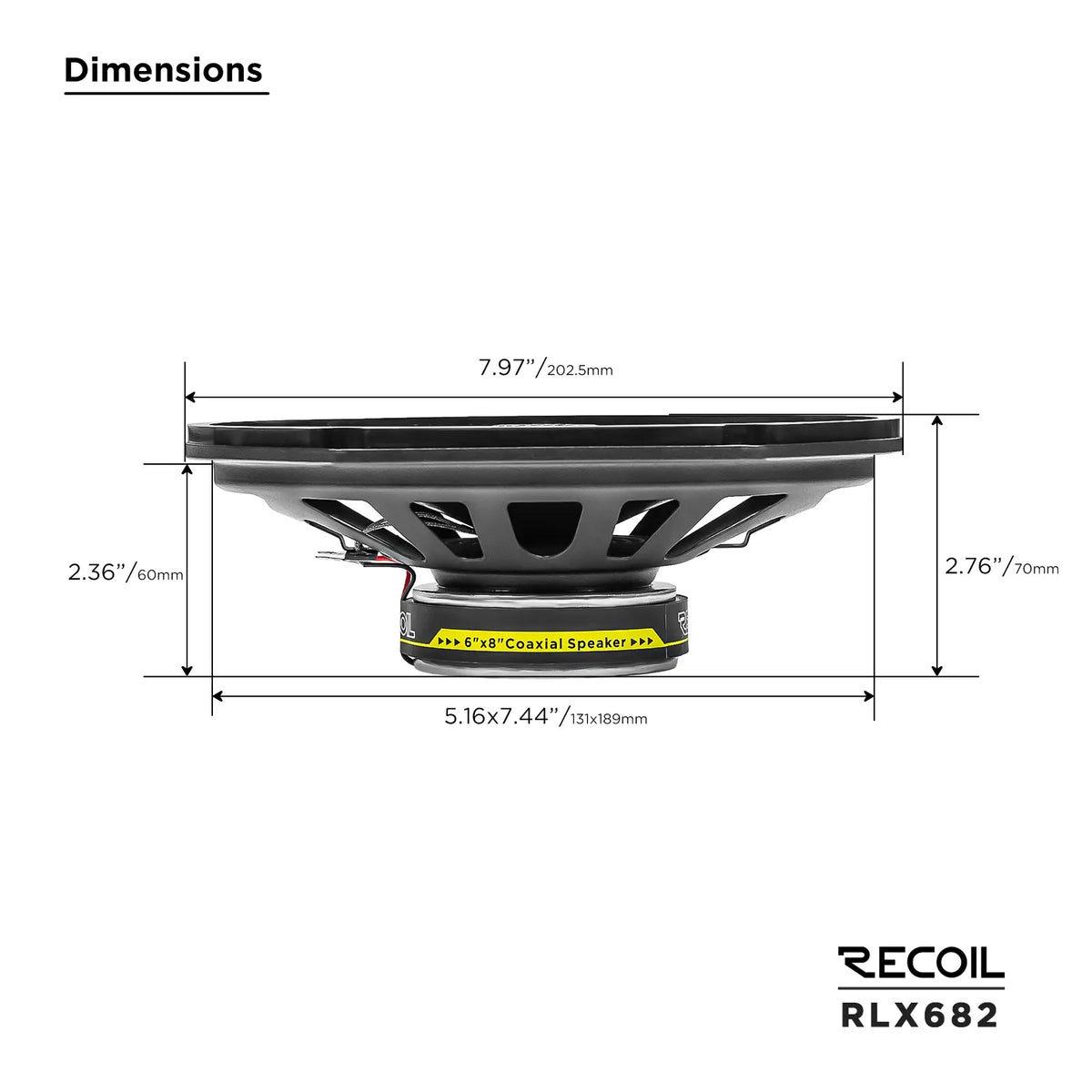Recoil RLX682 Level-3 Series 2-Way 6X8" Coaxial Speaker