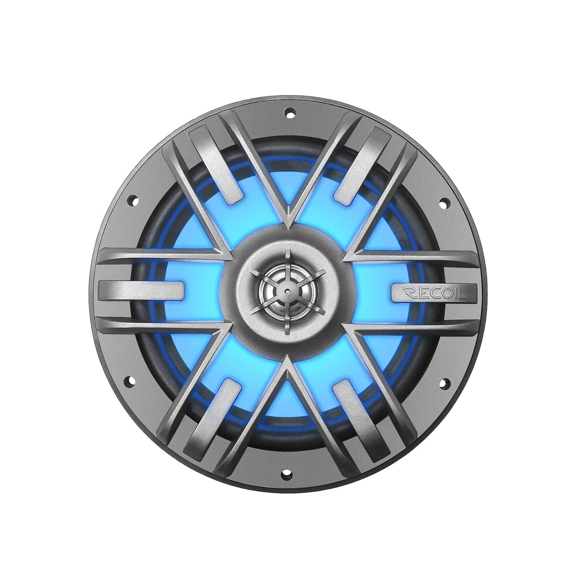 Recoil M1-65 6.5" 2-Way Marine Boat & UTV/ATV Coaxial Speakers - White/Grey Grilles - LED backlit