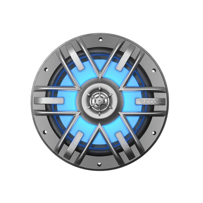 Recoil M1-65 6.5" 2-Way Marine Boat & UTV/ATV Coaxial Speakers - White/Grey Grilles - LED backlit