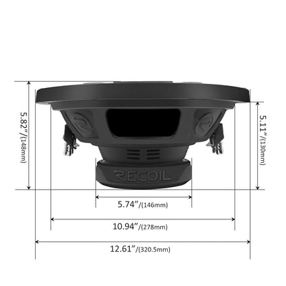 Recoil RW12D4 Echo series 12" Dual 4-ohm Subwoofer 600W
