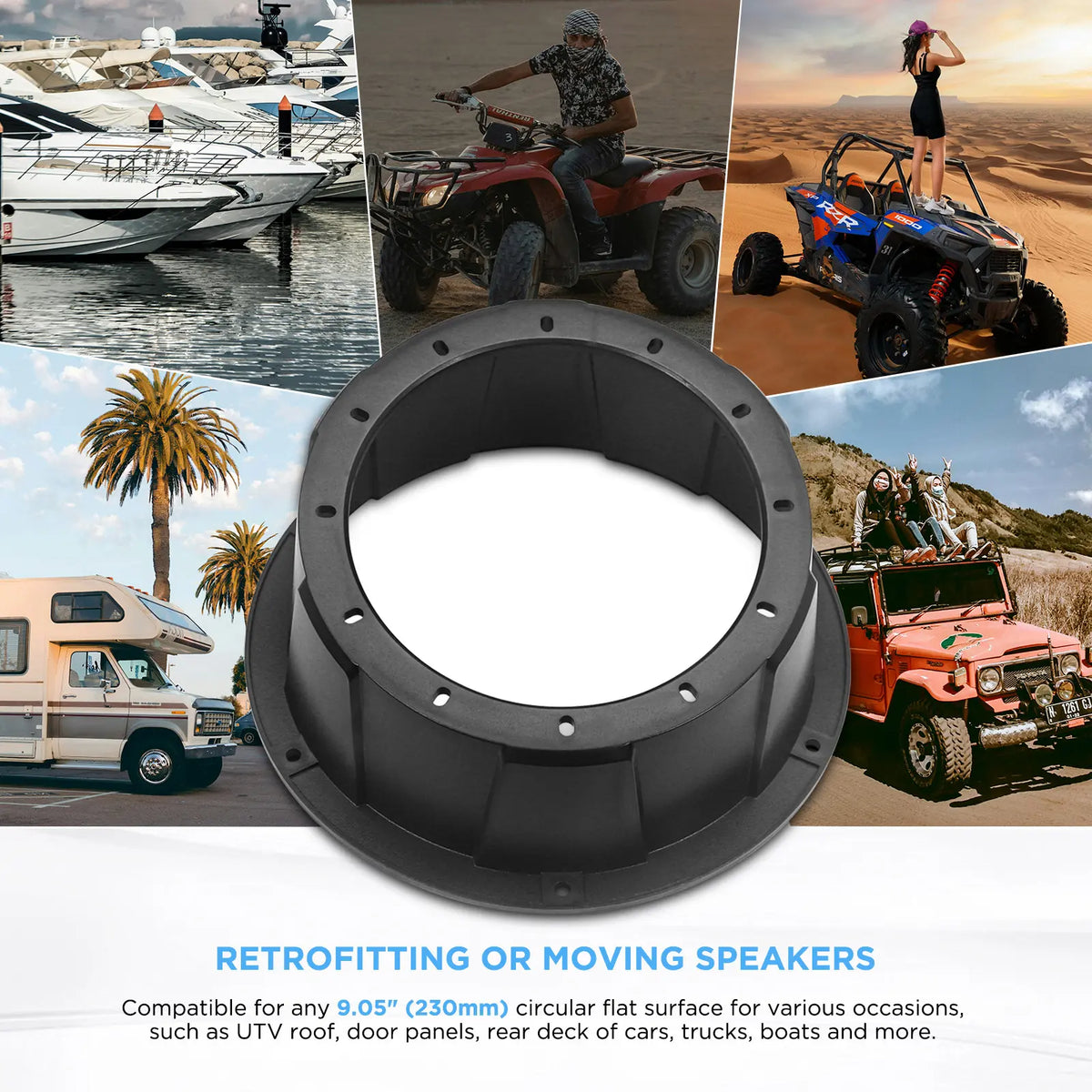 Recoil USP65-B SPEAKER PODS Fits 6.5” speakers - Black (Pair)