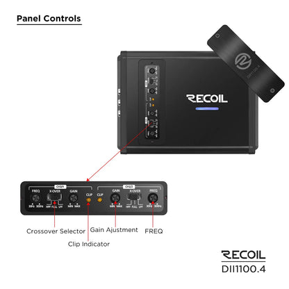 Recoil DII1100.4 Class-D 4 Channel Amplifier 1100W Max