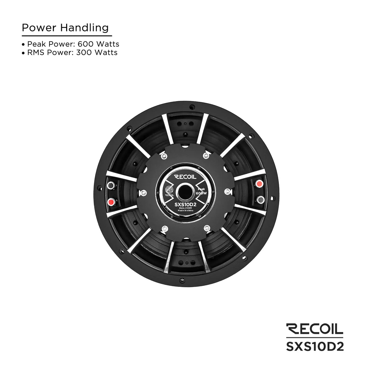 Recoil SXS10D2 Echo Max 10" Dual 2-Ohm Shallow Subwoofer