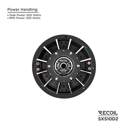 Recoil SXS10D2 Echo Max 10" Dual 2-Ohm Shallow Subwoofer