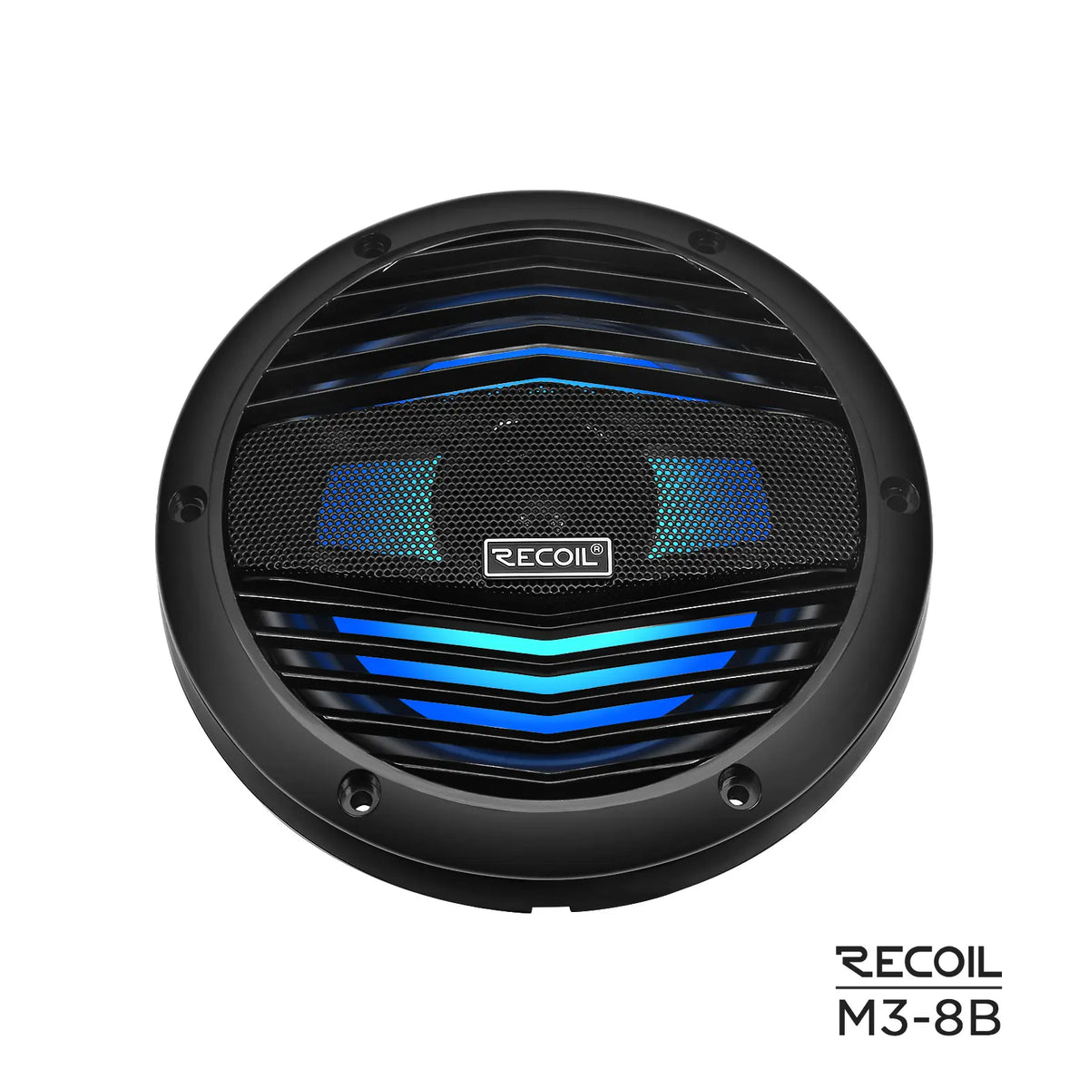 Recoil M3-8B 8" Marine Speakers, LED Backlit. 160W Peak