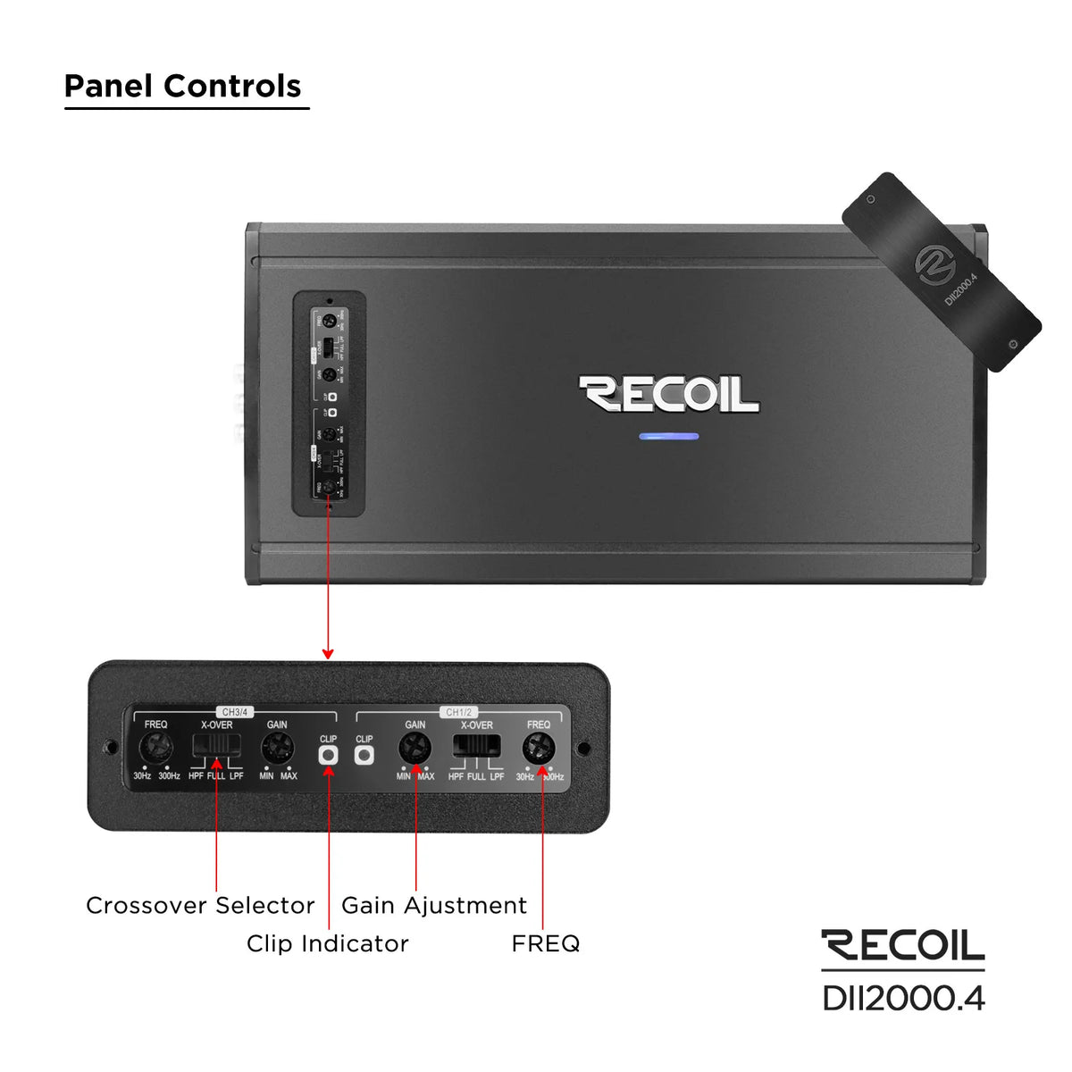 Recoil DII2000.4 DII Series 4 Channel 2000 Watts Amplifier
