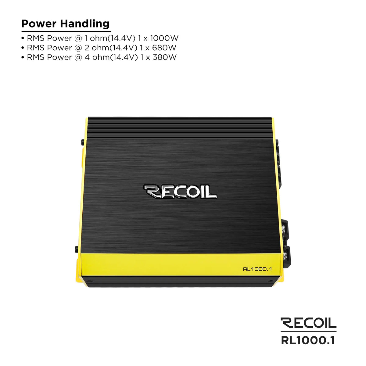 Recoil RL1000.1 L-3 Series Class-D Mono Amplifier 1000W
