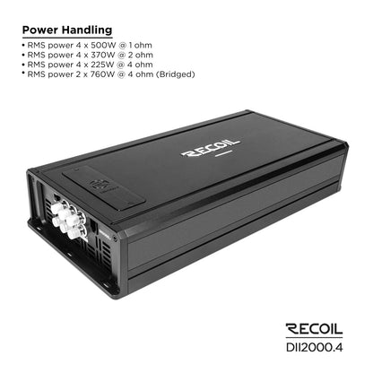 Recoil DII2000.4 DII Series 4 Channel 2000 Watts Amplifier