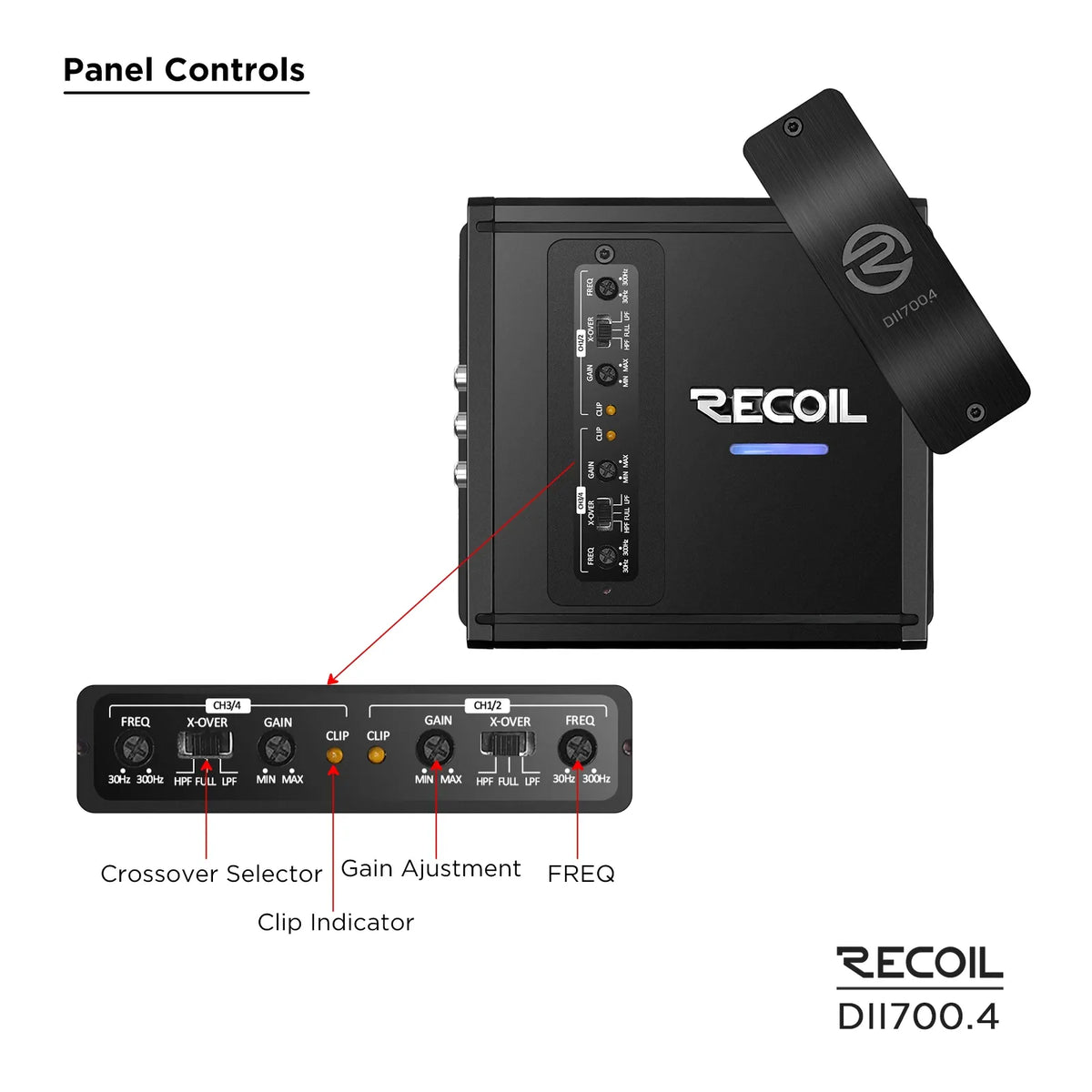 Recoil DII700.4 700 Watts Class-D 4 Channel Amplifier