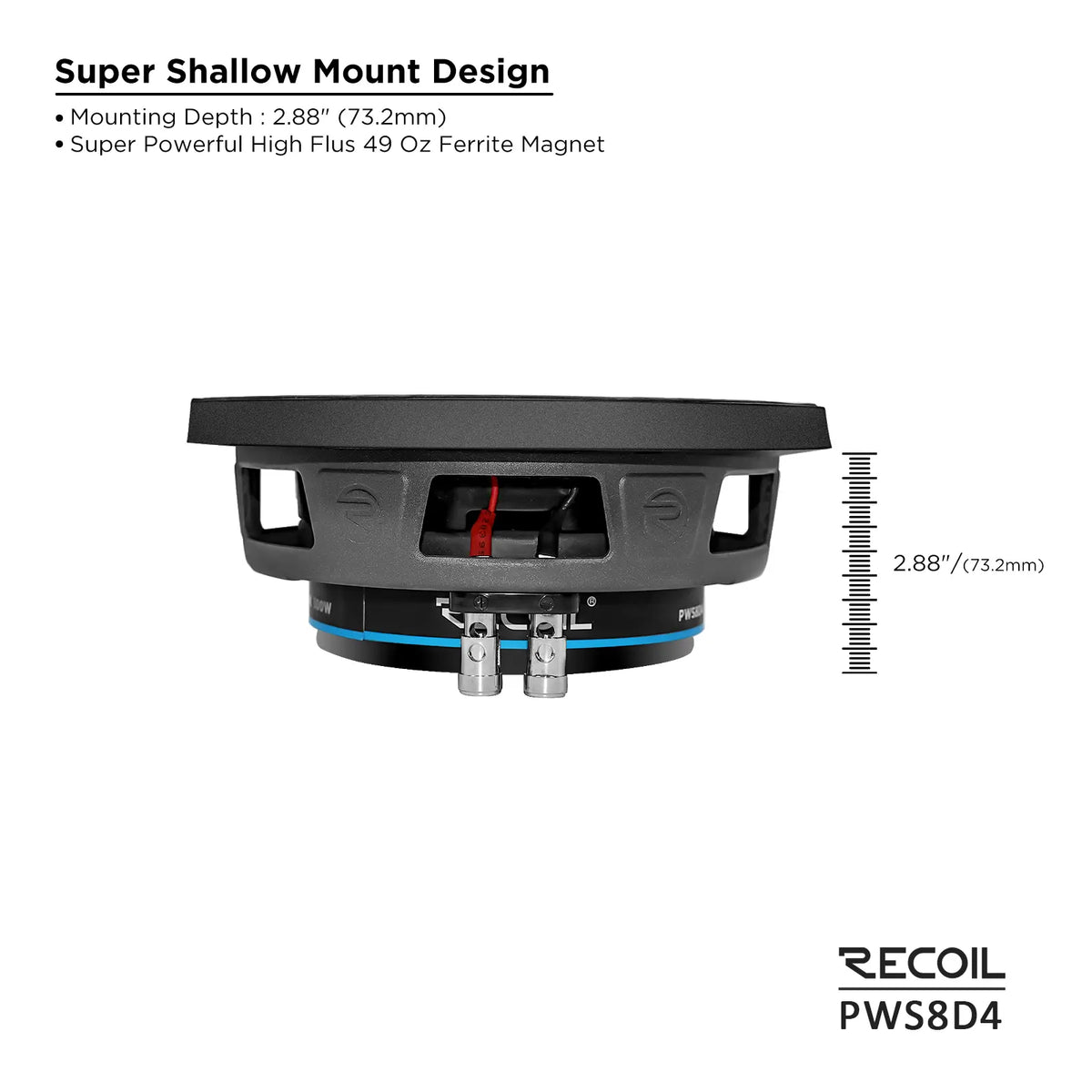 Recoil PWS8D4 8" Dual 4-Ohm Subwoofer
