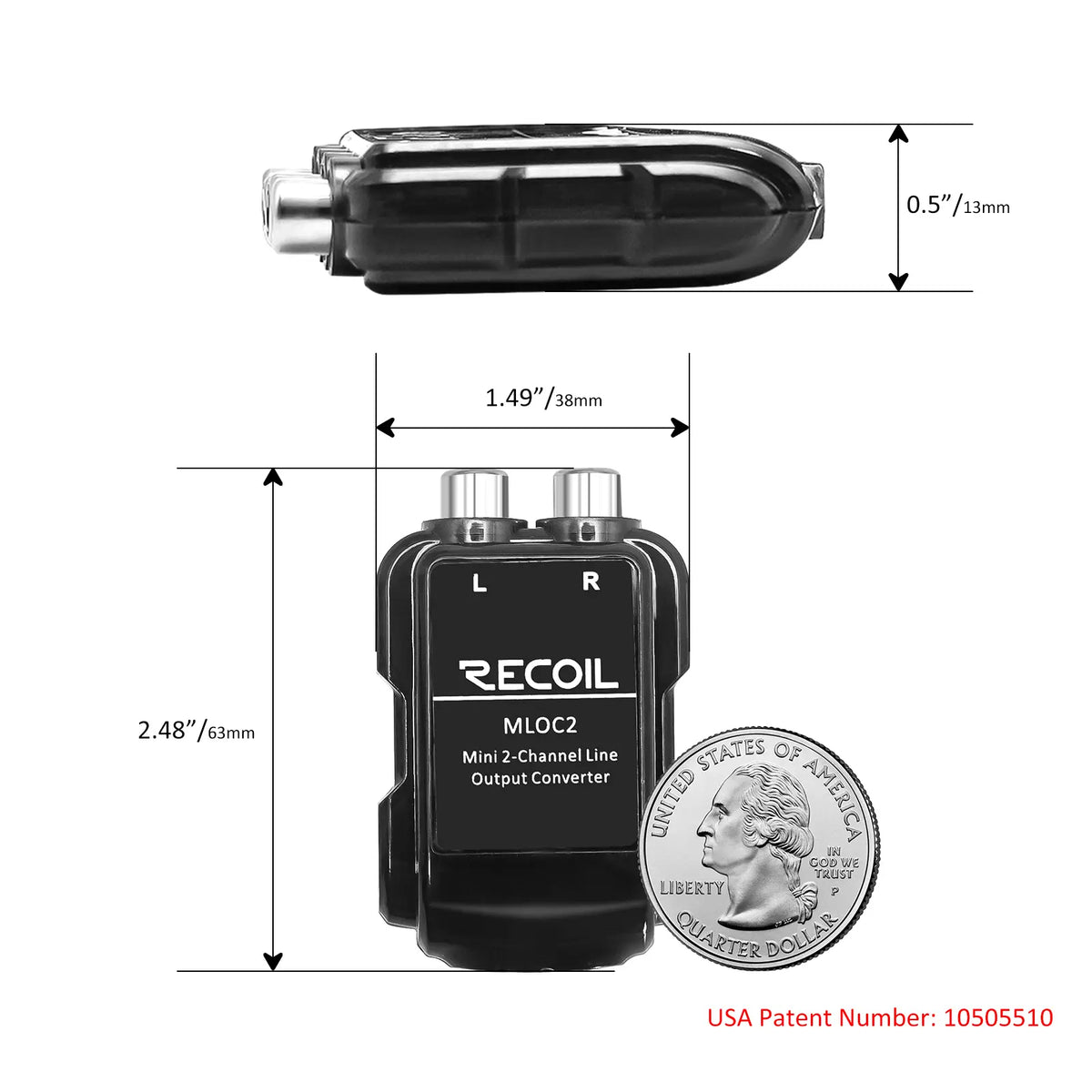 Recoil MLOC2 2-Channel Smart Micro Line Output Converter