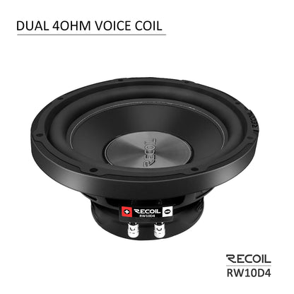 Recoil RW10D4 Echo series 10" Dual 4-ohm Subwoofer 500W