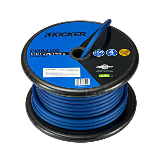 4 AWG Premium OFC Blue Power Cable - 100 ft / 30M