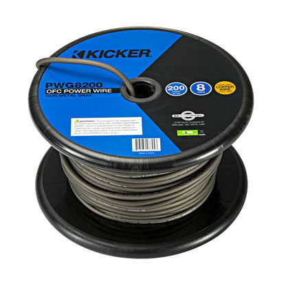 8 AWG Premium OFC Grey Power Cable - 200 ft / 60M