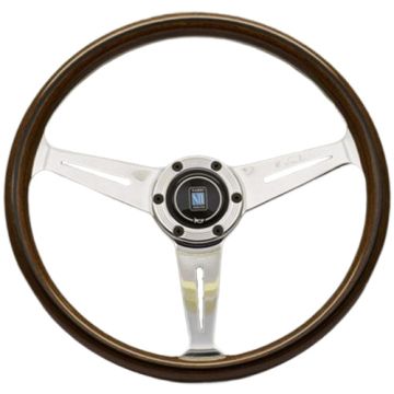 Nardi Classic Wood Steering Wheel 360mm with Polished Spokes (Visible Screws)