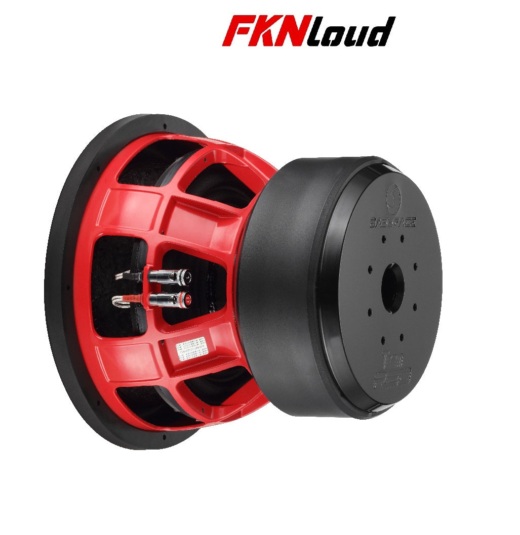 BASSFACE Team RED12/2 12 inch 30cm 2x2Ohm DVC Wide Excursion Competition Subwoofer 3500W RMS