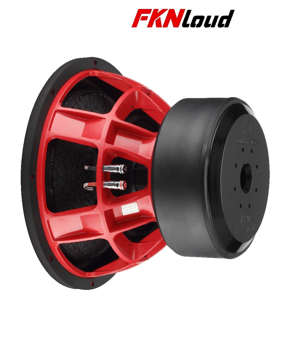 BASSFACE Team RED15/1 15 inch 38cm 2x1Ohm DVC Wide Excursion Competition Subwoofer 3500W RMS